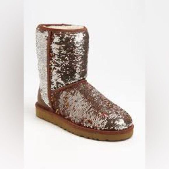 Sequin Gold Low (1-1.9 in) Heel Height Boots for Women - Picture 1 of 7